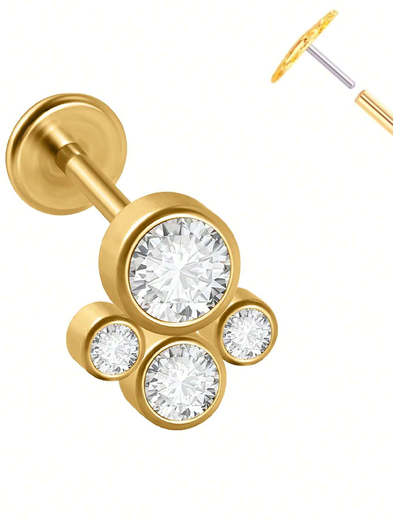 Stainless Steel 20G Gold Plate - Body Jewelry Threadless 评论和价格