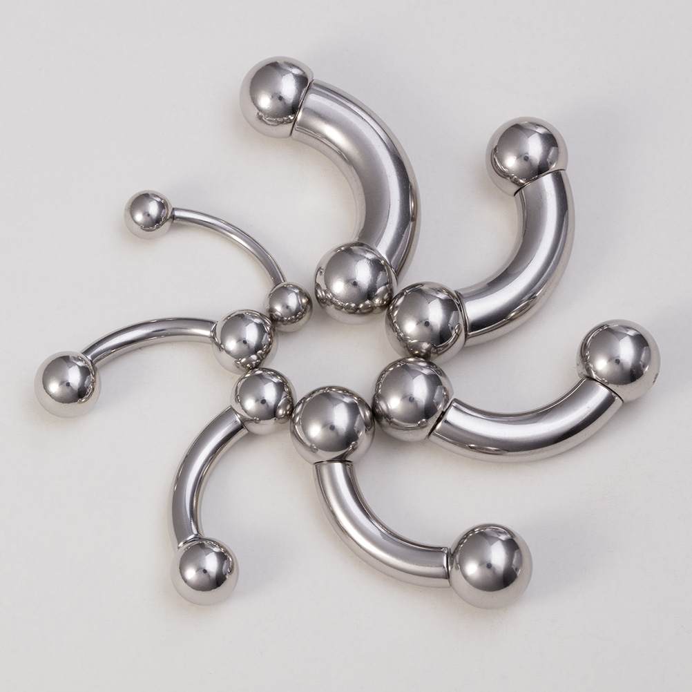 1pc Big Size Surgical Steel Ey - Eyebrow Curved Barbell 评论和价格