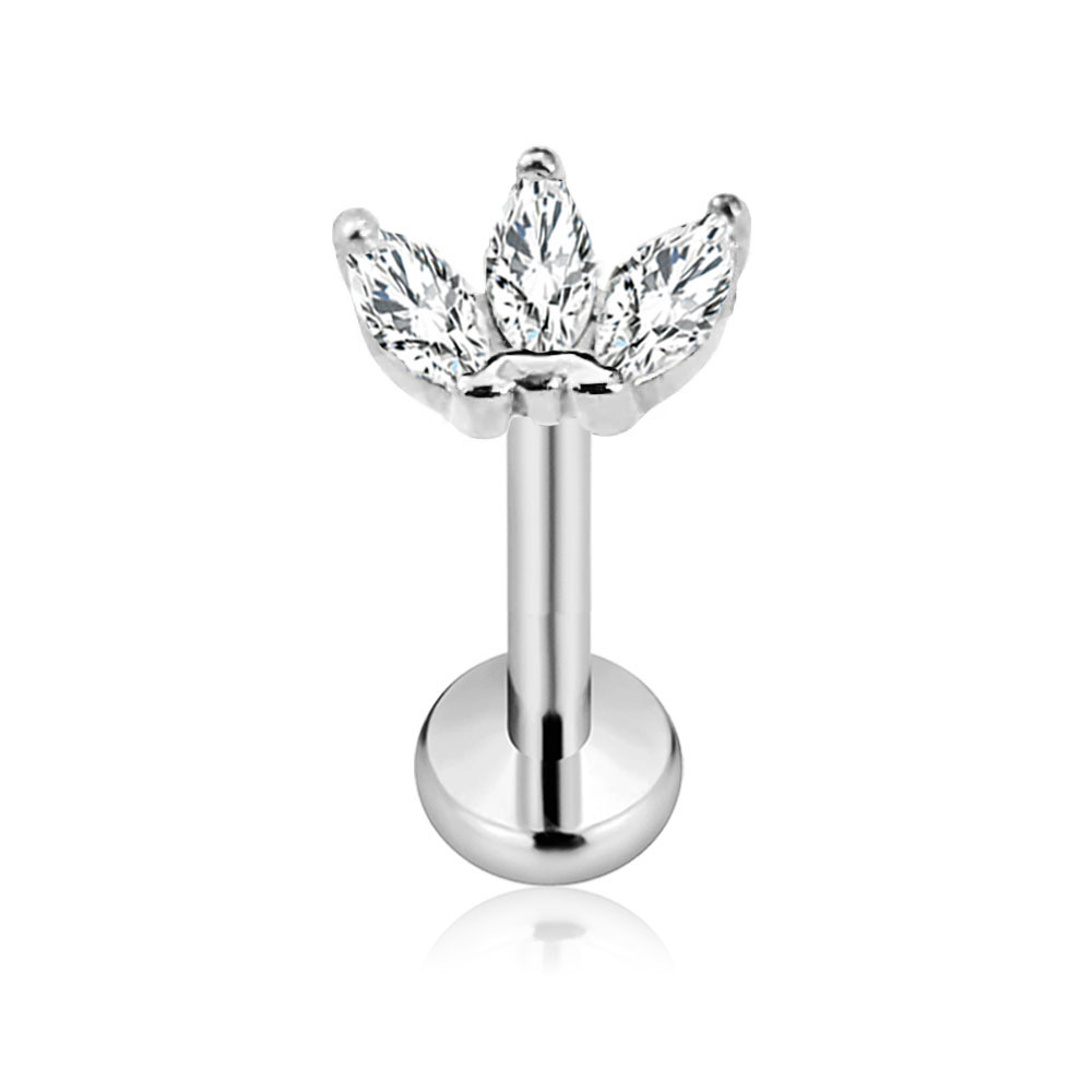 ASTM F136 G23 Titanium Flower  - Body Jewelry Threadless 评论和价格