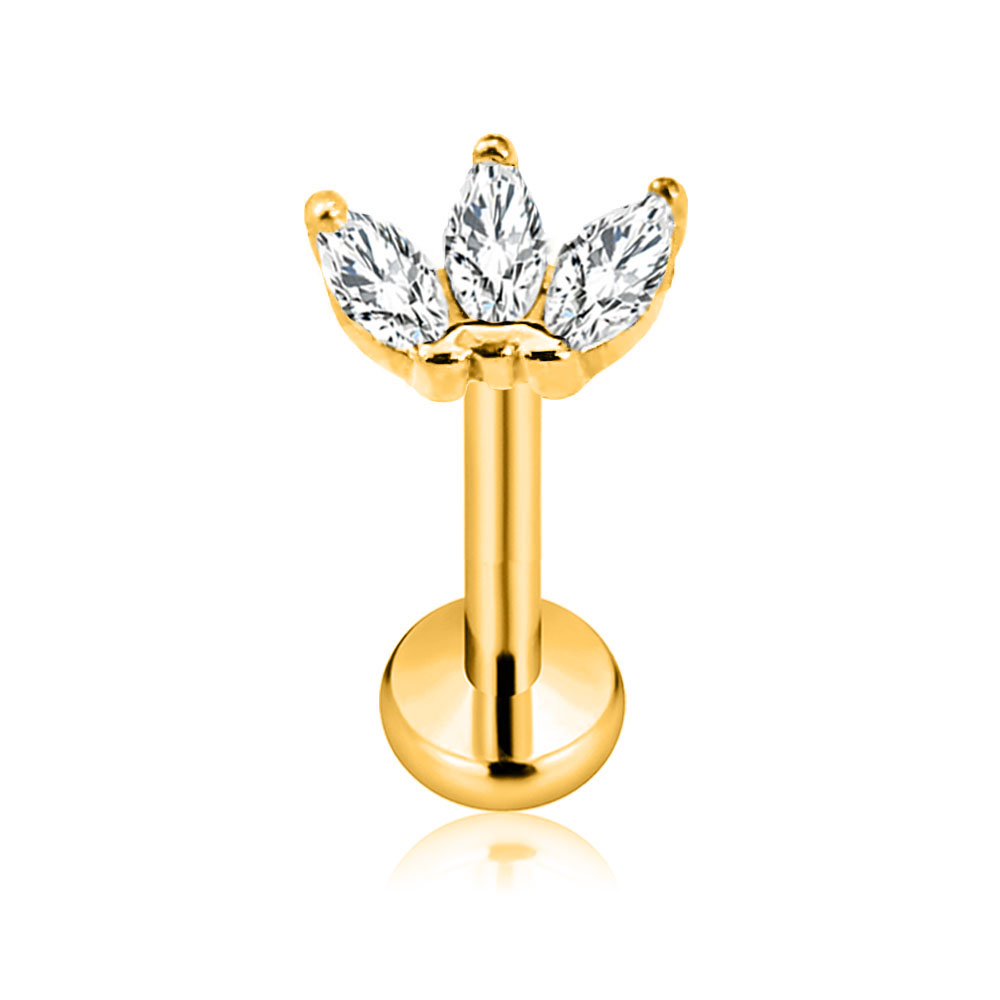 ASTM F136 G23 Titanium Flower  - Body Jewelry Threadless 评论和价格