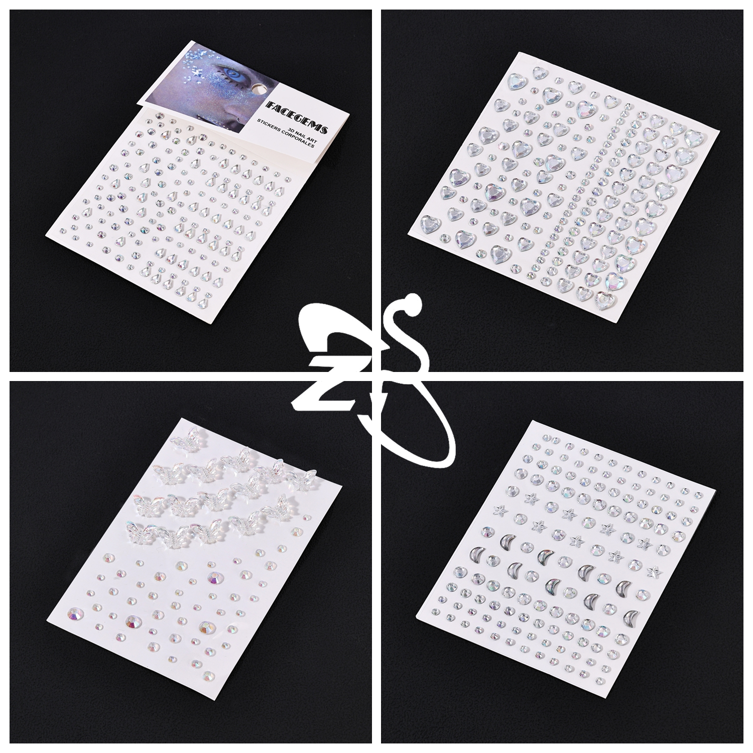 ZS 1 Set 3D Colorful Rhineston - Body Jewelry Eyebrow 评论和价格