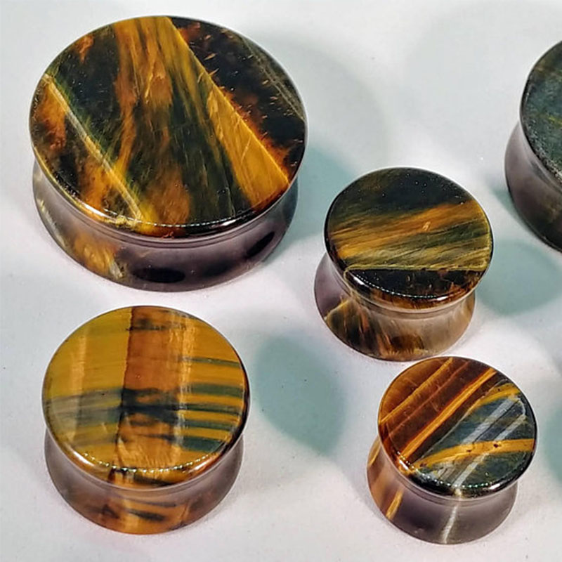 2pcs Yellow Tiger Eye Organic  - Yellow Body Jewelry 评论和价格