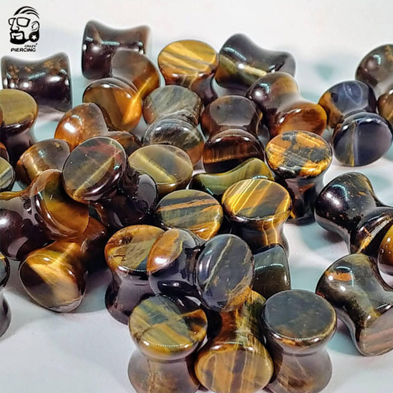 2pcs Yellow Tiger Eye Organic  - Yellow Body Jewelry 评论和价格