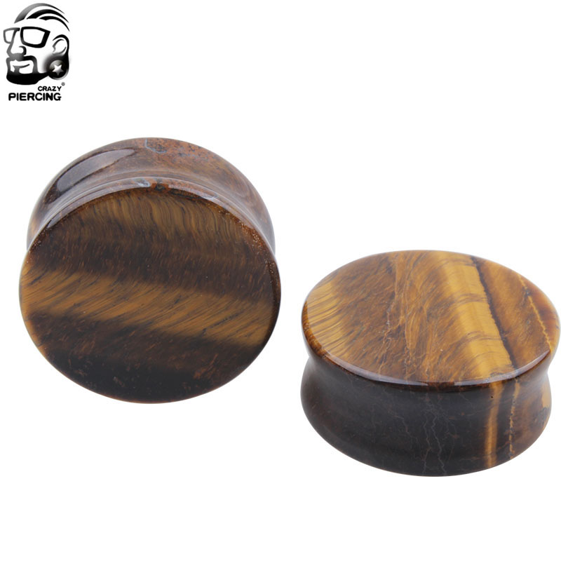 2pcs Yellow Tiger Eye Organic  - Yellow Body Jewelry 评论和价格