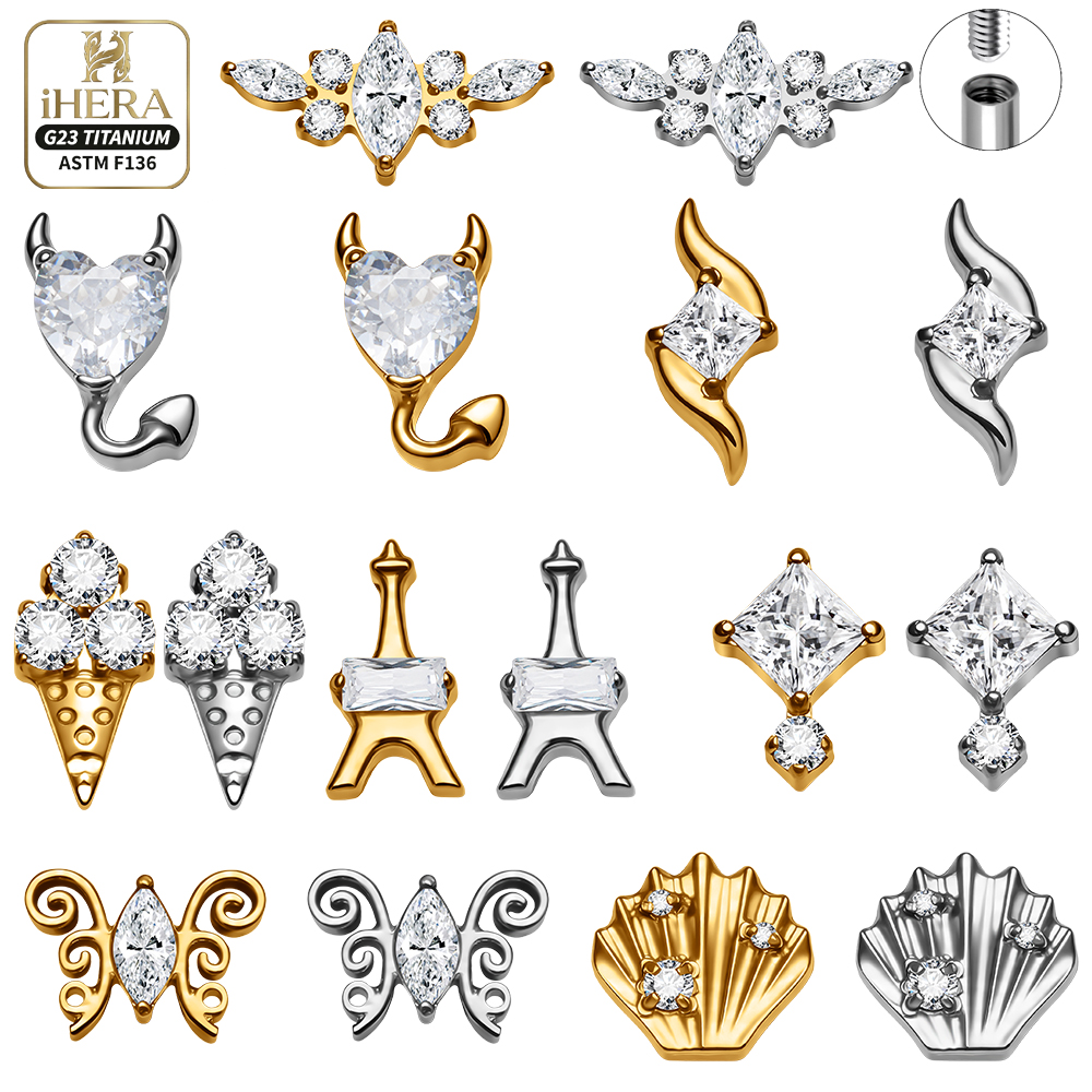 G23 Titanium Labret Segment He - Body Jewelry Vertical Labret 评论和价格