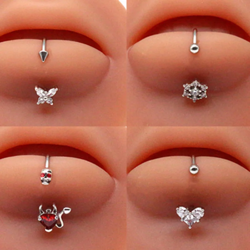 Moon Star Lip Ring Stainless S - Body Jewelry Vertical Labret 评论和价格