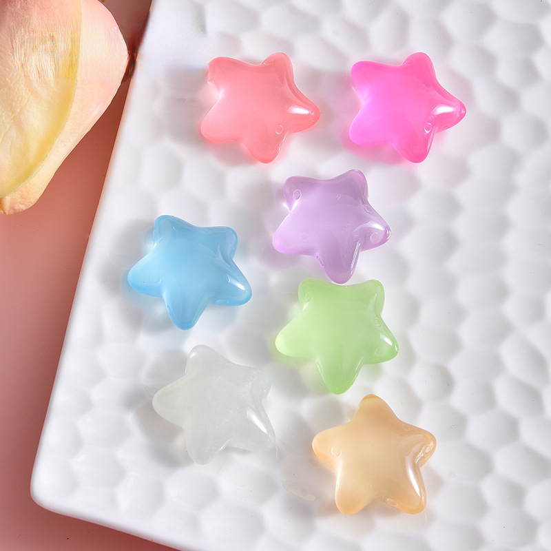 10pcs Fluorescent Five-pointed - Star Flat Back 评论和价格