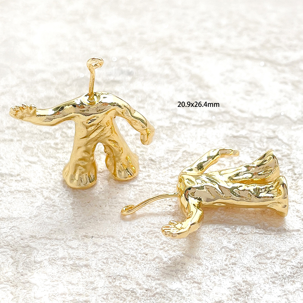 2 Pieces Copper Plated Real Go - Body Jewelry Materials 评论和价格