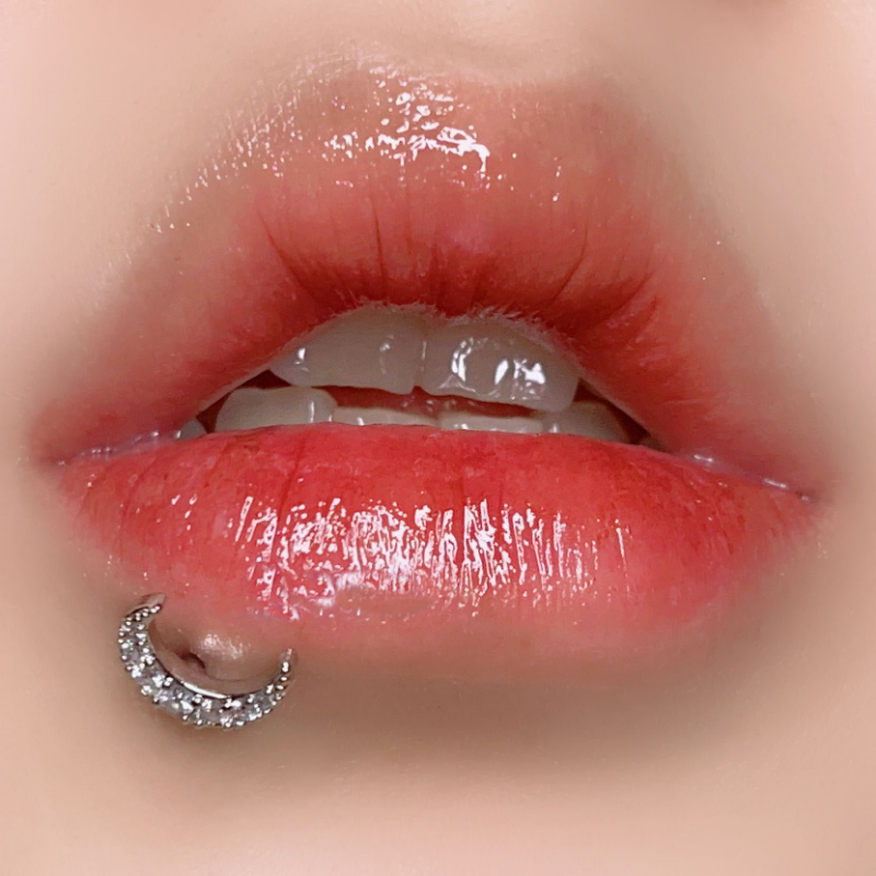 1PC CZ Zirconia Moon Labret Pi - Body Jewelry Vertical Labret 评论和价格
