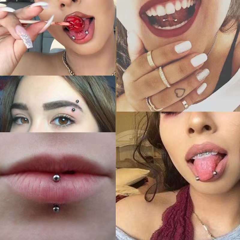 8Pcs/Set 16G Small Eyebrow Pie - Body Jewelry Vertical Labret 评论和价格
