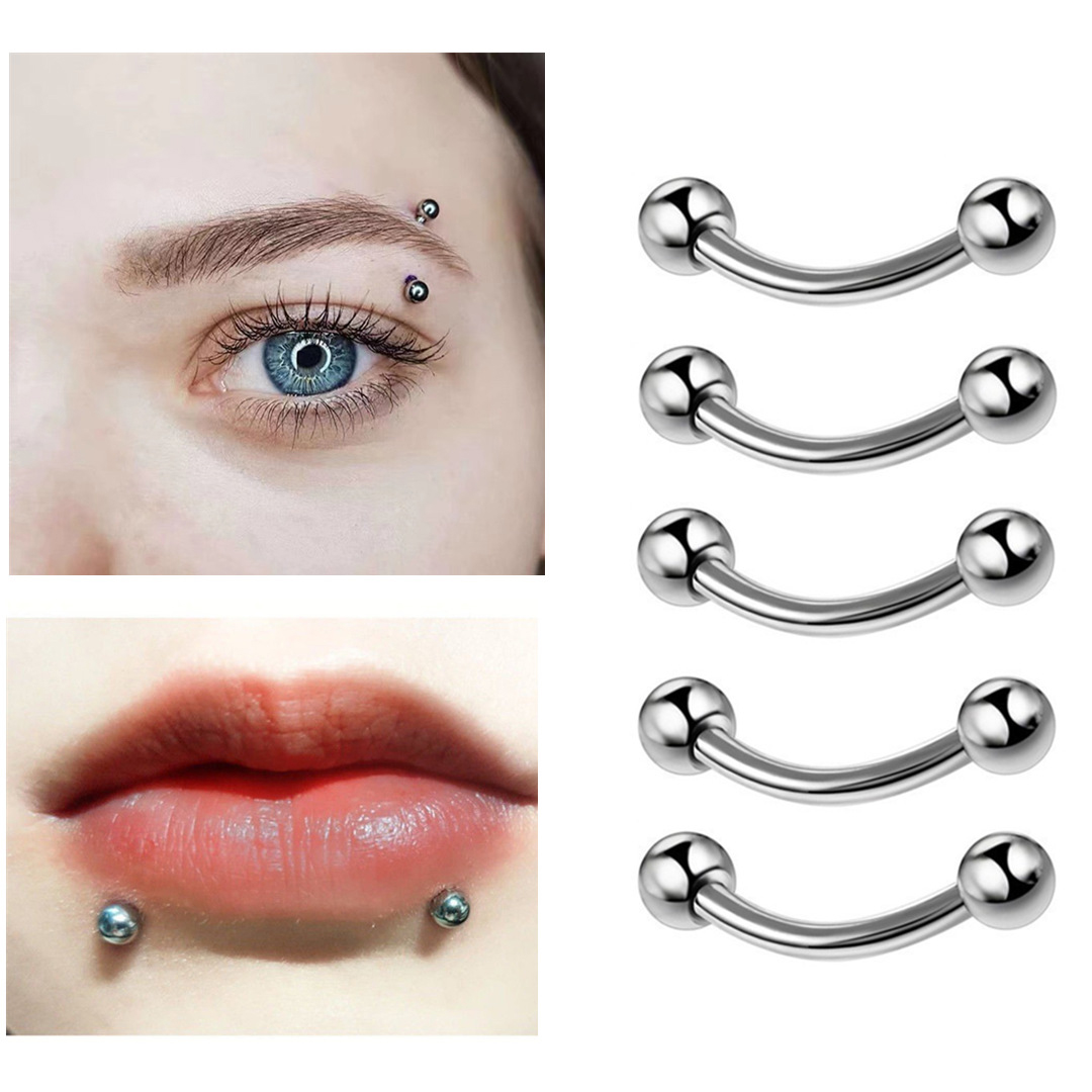 8Pcs/Set 16G Small Eyebrow Pie - Body Jewelry Vertical Labret 评论和价格