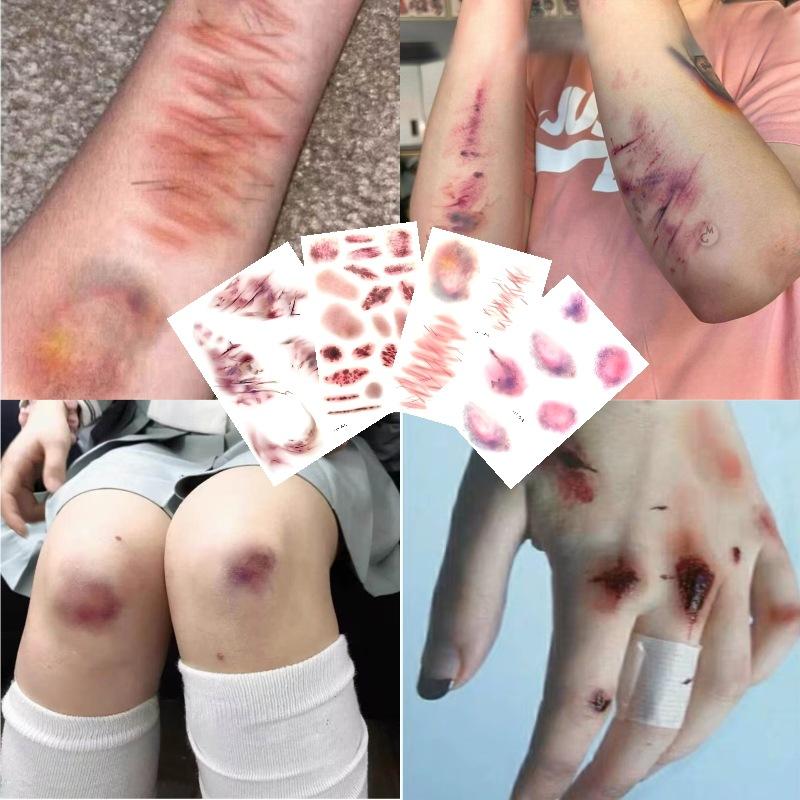 4 Sheets Halloween Wound Bruis - Body Jewelry Eyebrow 评论和价格