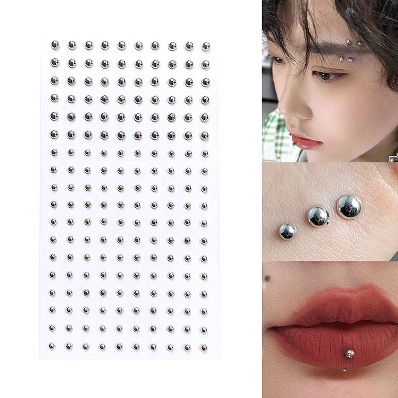 Diamond Sticker Fake Nose Stud - Body Jewelry Eyebrow 评论和价格