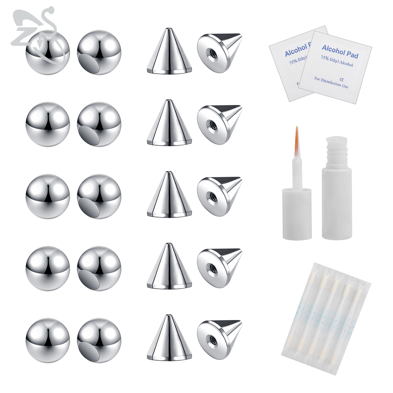 ZS 1 Set Fake Eyebrow Ring Men - Body Jewelry Eyebrow 评论和价格