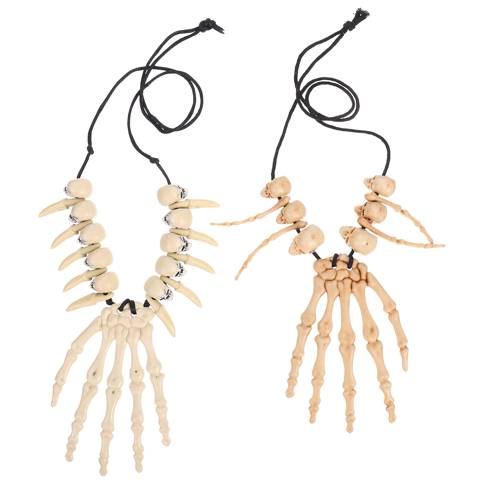 2Pcs Halloween Necklaces Skull - Body Jewelry Materials 评论和价格