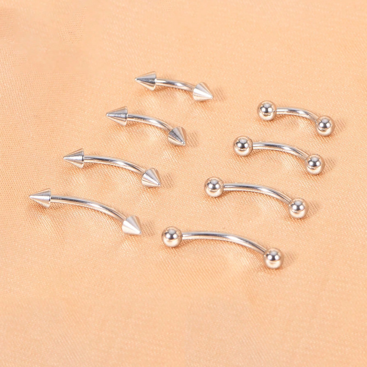 8Pcs/Set Eyebrow Piercing Jewe - Body Jewelry Vertical Labret 评论和价格