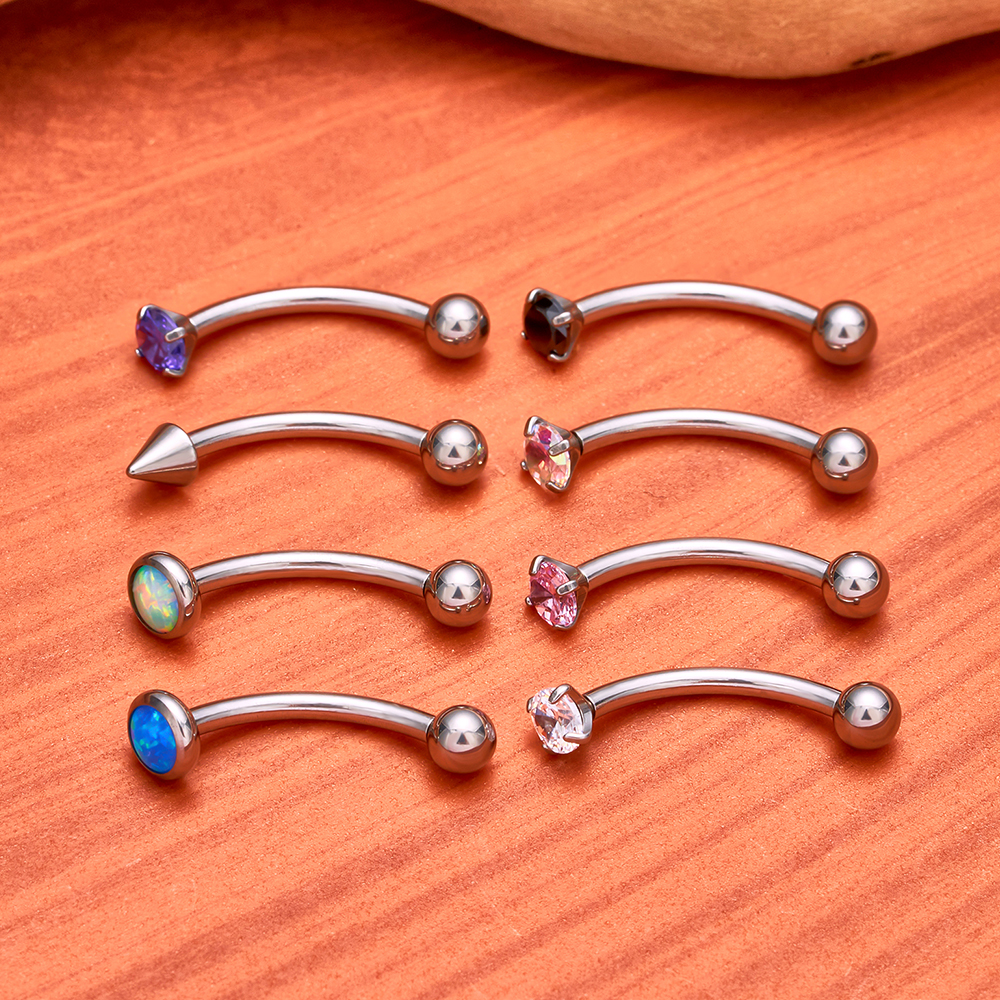 1/5PCS ASTM F136 Titanium Inte - Eyebrow Curved Barbell 评论和价格