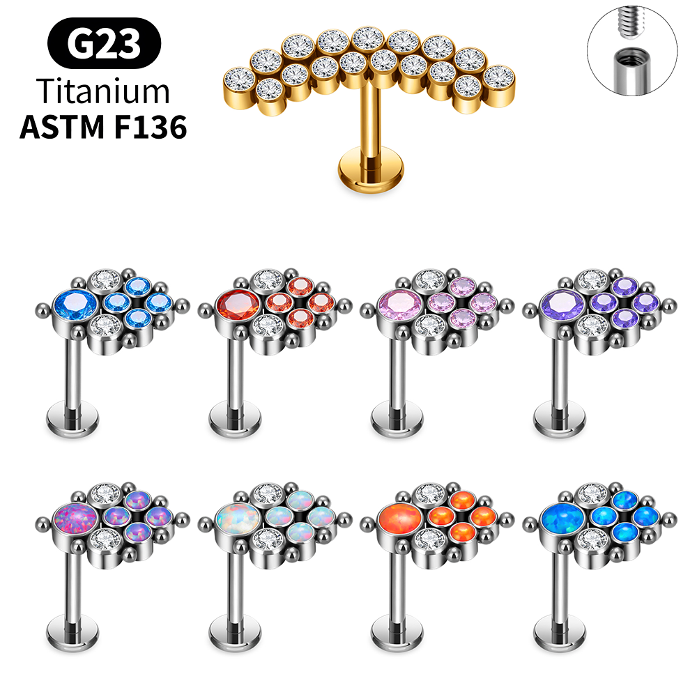 Titanium Arc Opal Labret Packs - Body Jewelry Vertical Labret 评论和价格