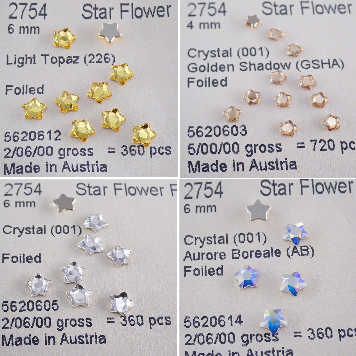 Genuine 2754 Star Flower Flat  - Star Flat Back 评论和价格