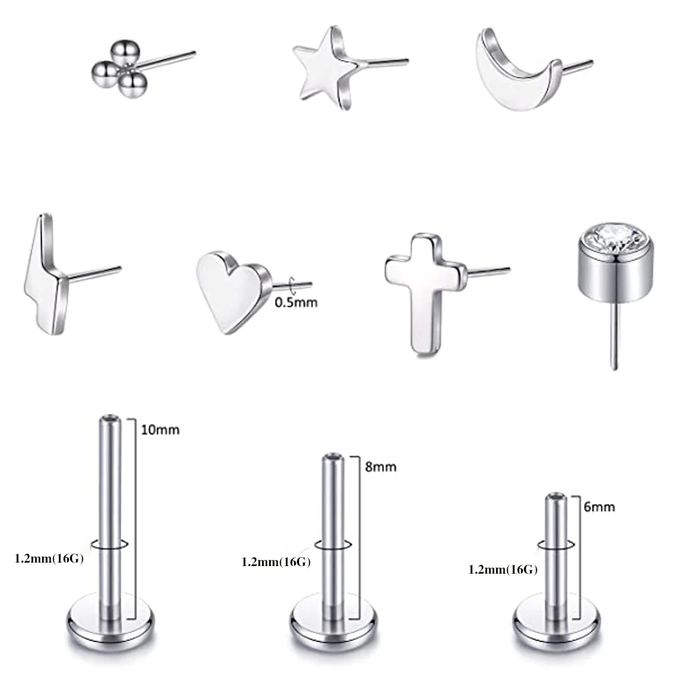 G23 Titanium Piercing Jewelry  - Body Jewelry Threadless 评论和价格