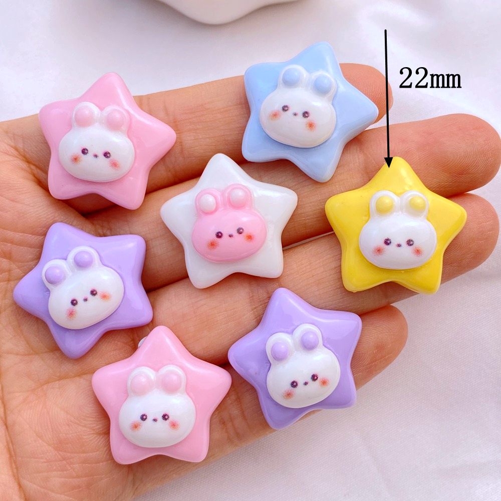 10Pcs New Cute Resin 22mm Cart - Star Flat Back 评论和价格