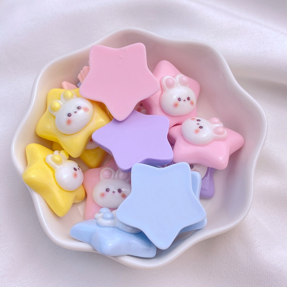 10Pcs New Cute Resin 22mm Cart - Star Flat Back 评论和价格