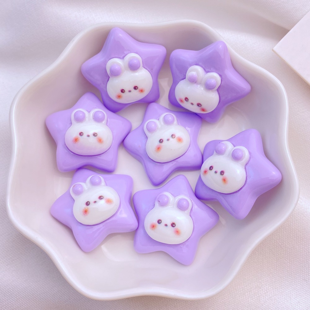 10Pcs New Cute Resin 22mm Cart - Star Flat Back 评论和价格