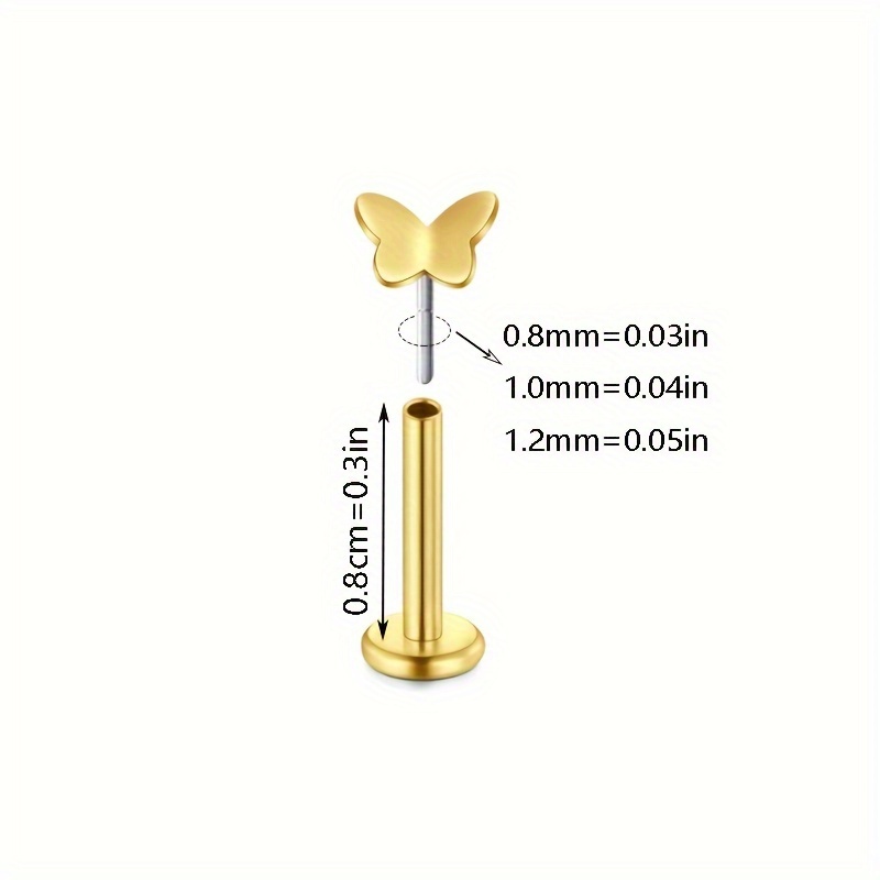 4pcs Lip Rings Threadless Trag - Body Jewelry Threadless 评论和价格