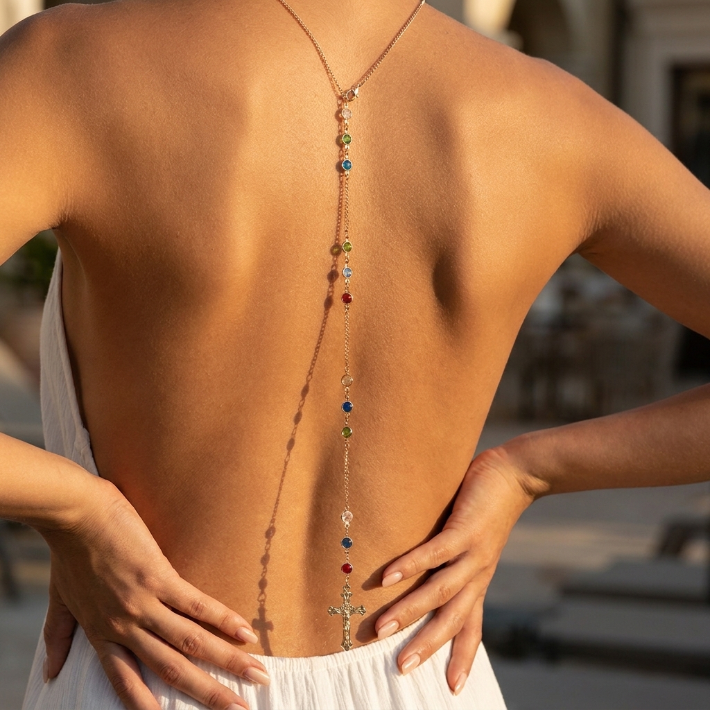 Minimalist Cross Crystal Back  - Body Jewelry Dress 评论和价格