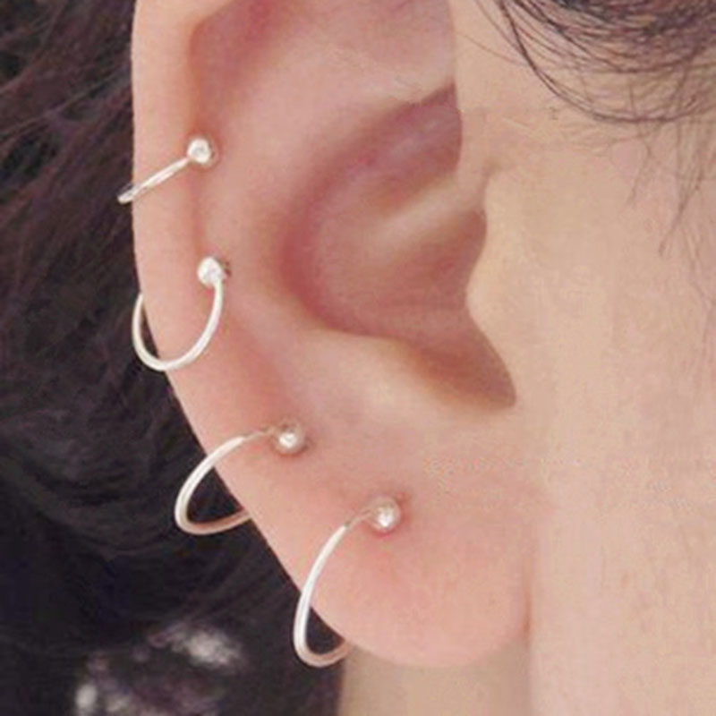 925 silver nose ring navel rin - Body Jewelry Eyebrow 评论和价格