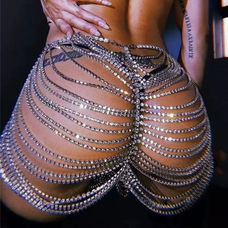 1pcSexy Fashionable Rhinestone - Body Jewelry Dress 评论和价格