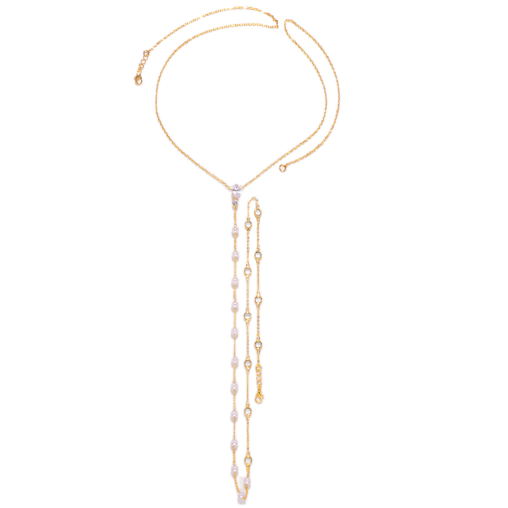 Fashion Bridal Back Chain Jewe - Body Jewelry Dress 评论和价格